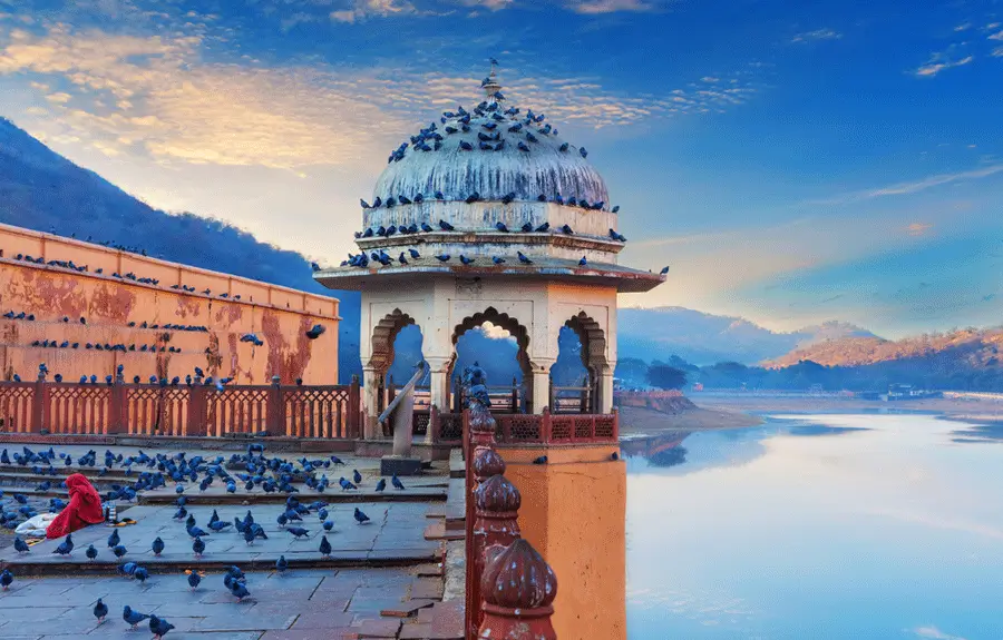 Close-up view of Hawa Mahal (Palace of Winds), Jaipur, with its iconic honeycomb-shaped façade.”
