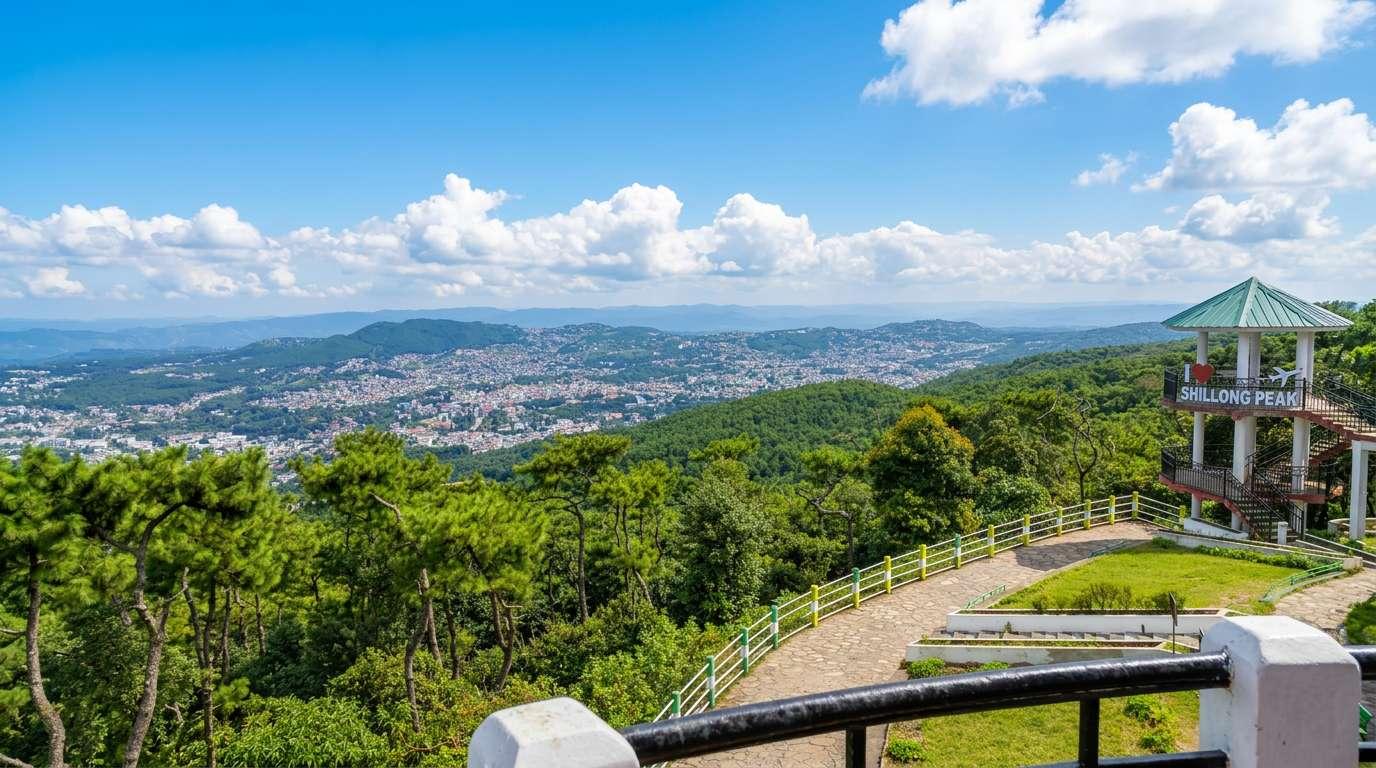 Panoramic mountain views from Shillong Peak