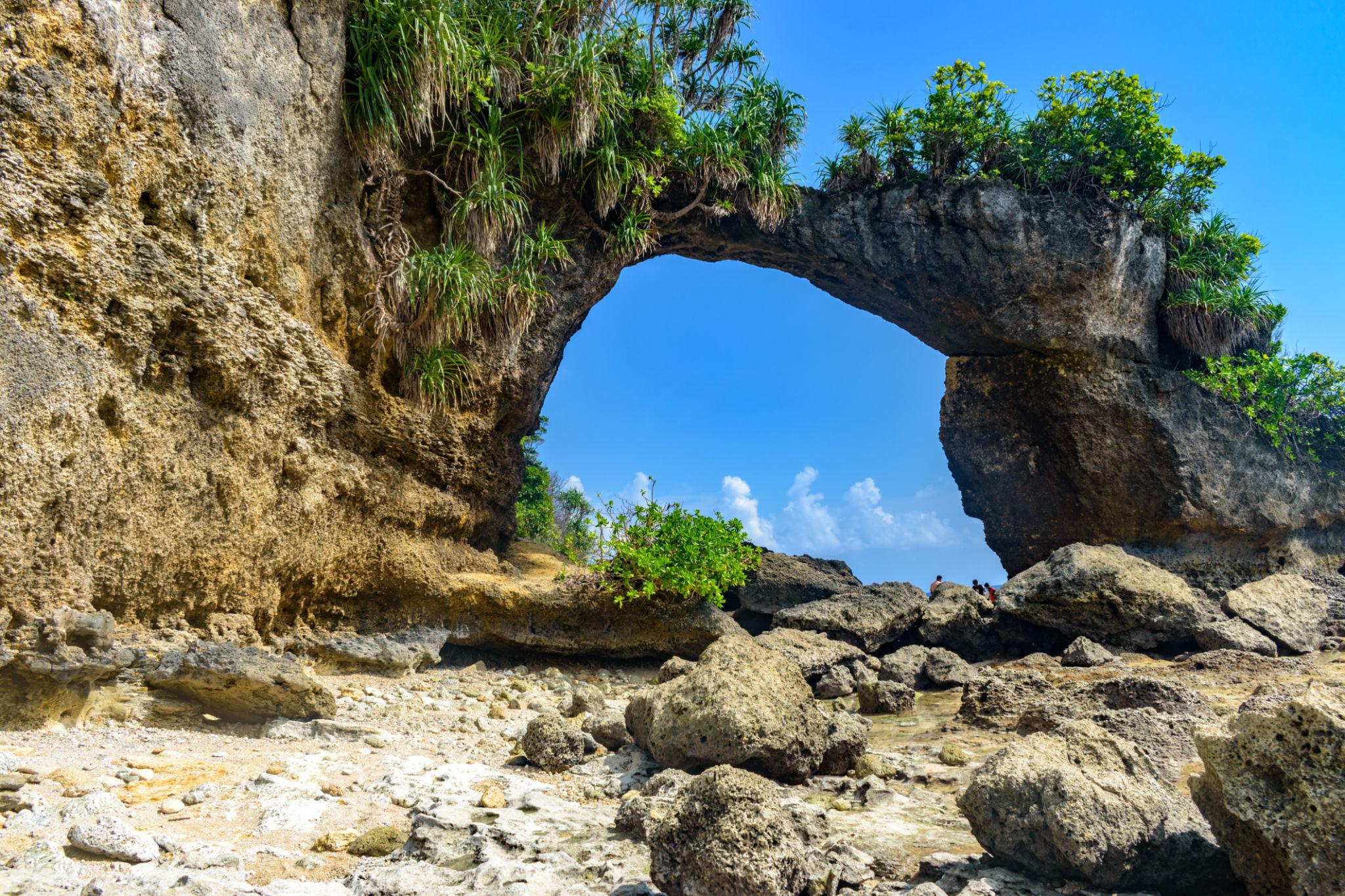 Natural Rock Bridge at Neil Island Andaman during low tide
