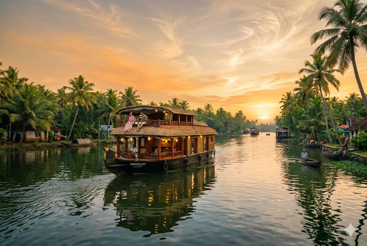 Alleppey. Board your private houseboat